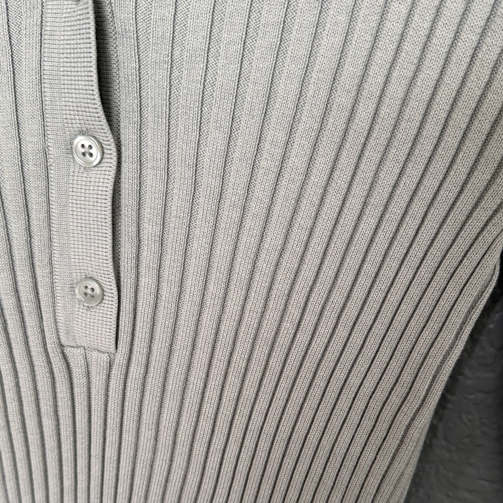 Athleta Women's Sweet Bay Henley Ribbed Button Down Shirt - Picture 5 of 11
